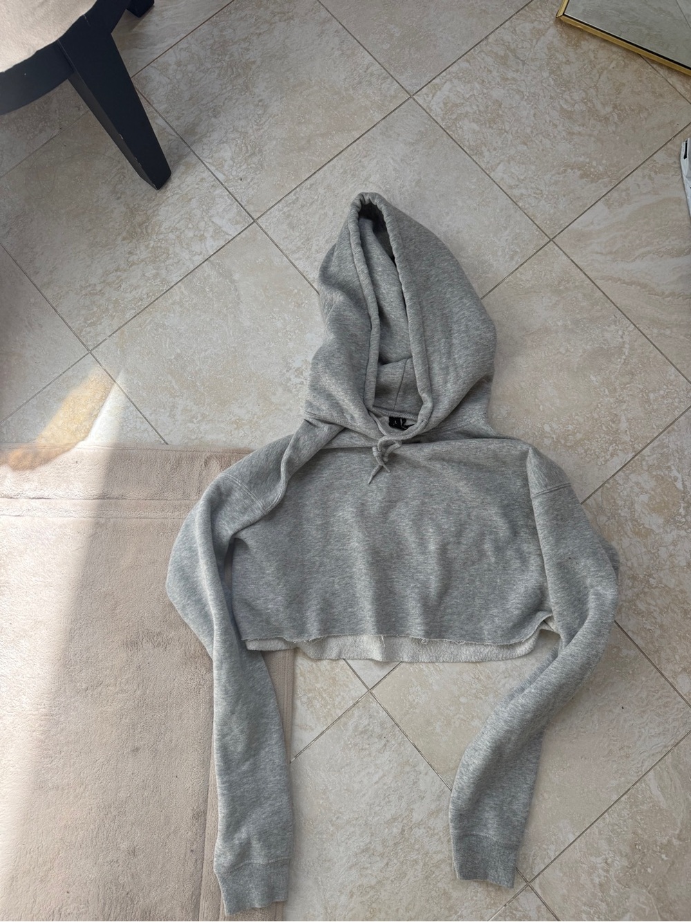 Out from under Gray cropped hoodie with drawstring #cropped #loungewear